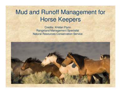 Mud and Runoff Management for Horse Keepers Credits: Kristan Flynn Rangeland Management Specialist Natural Resources Conservation Service