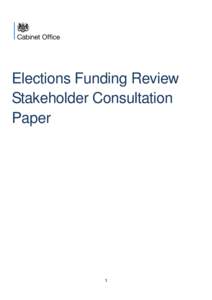 Elections Funding Review Stakeholder Consultation Paper 1