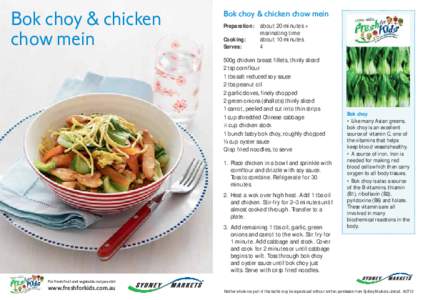 Bok choy & chicken chow mein Bok choy & chicken chow mein Preparation: Cooking: