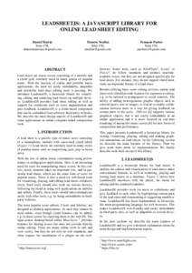 LEADSHEETJS: A JAVASCRIPT LIBRARY FOR ONLINE LEAD SHEET EDITING Daniel Martín Sony CSL 