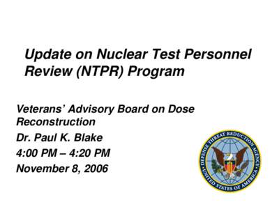 Radioactivity / Radiation dose reconstruction / Ionizing radiation / Radiation therapy / Screening / Prostate cancer / Nuclear fallout / Medicine / Radiobiology / Health