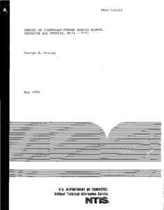 PB92[removed]SURVEY OF FEDERALLY-FUNDED MARINE MAMMAL RESEARCH AND STUDIES, FY74 - FY91  George H. Waring