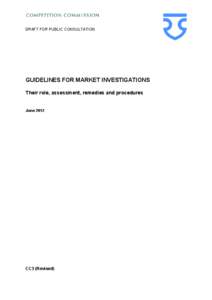 Guidelines for market investigations: Draft for public consultation