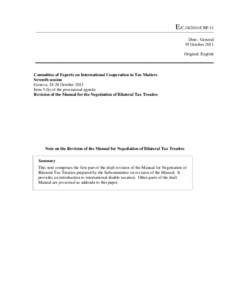 E/C[removed]CRP.11 Distr.: General 19 October 2011 Original: English  Committee of Experts on International Cooperation in Tax Matters