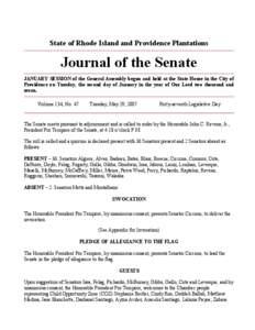 Government / Rhode Island Senate / John C. Revens /  Jr. / United States Senate / Rhode Island