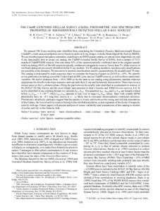 A  The Astrophysical Journal Supplement Series, 178:339–358, 2008 October # 2008. The American Astronomical Society. All rights reserved. Printed in U.S.A.  THE ChaMP EXTENDED STELLAR SURVEY (ChESS): PHOTOMETRIC AND SP