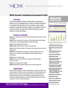 Nurses Improving Care for Healthsystem Elders  NICHE Geriatric Institutional Assessment Profile Overview The Geriatric Institutional Assessment Profile (GIAP) was developed by NICHE for use by its designated sites. The G