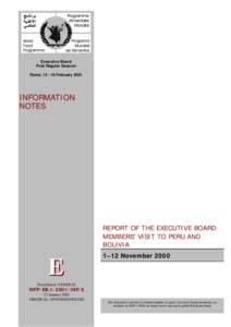 Executive Board First Regular Session Rome, [removed]February 2001 INFORMATION NOTES