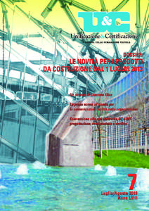 Poste Italiane-Spa Sped. in a.p. D.Lconv. in Ln°46) art. 1 comma 1-DCB Milano  LA RIVISTA DELLA NORMAZIONE TECNICA DOSSIER: