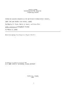 UNITED STATES DEPARTMENT OF THE INTERIOB GEOLOGICAL SURVEY EFFECT OF GLACIER ABLATION ON THE SNETTISHAM HYDROELECTRIC PROJECT, LONG LAKE AND CRATER LAKE BASINS, ALASKA