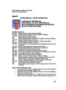 Family Medicine, Healthcare & Society: Essays by Dr MK Rajakumar Appendix: Dr MK Rajakumar: A Brief Curriculum Vitae Academician Dr. MK Rajakumar