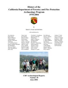 History of the California Department of Forestry and Fire Protection Archaeology Program[removed]by: