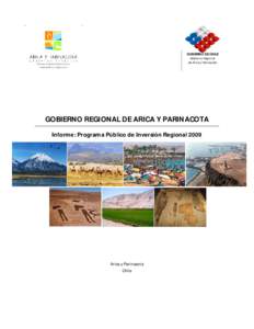 GOBIERNO DE CHILE Gobierno Regional de Arica y Parinacota D IVISIO N D E PL ANIF IC ACIO N Y DESARROLLO REGIONAL