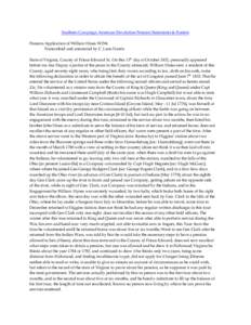 Southern Campaign American Revolution Pension Statements & Rosters Pension Application of William Hines W294 Transcribed and annotated by C. Leon Harris State of Virginia, County of Prince Edward Sc. On this 13th day of 