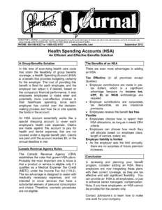 Healthcare in the United States / Health Spending Account / Taxation in Canada / Health / Employee benefit / Income tax in the United States / HSA / Health savings account / Health and welfare trust / Healthcare in Canada / Taxation in the United States / Employment compensation