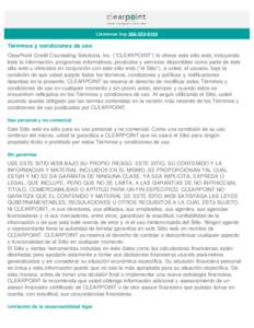 Llámenos hoy[removed]Términos y condiciones de uso ClearPoint Credit Counseling Solutions, Inc. (