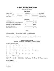 Microsoft Word - ARRL Rookie Roundup - Scoring Worksheet