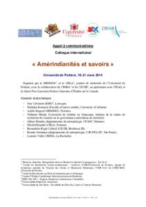 Amérindianités & Savoirs appel