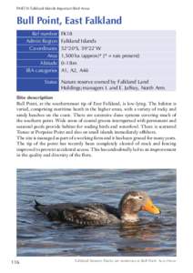 PART II: Falkland Islands Important Bird Areas  Bull Point, East Falkland Ref number Admin Region Co-ordinates