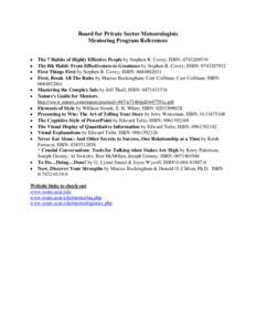 Microsoft Word - Mentor Program References.doc