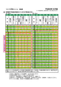 ほくぶ  平成28年10月版 つくバス北部シャトル　時刻表