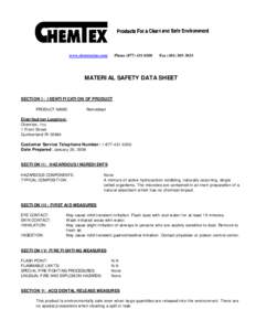 MATERIAL SAFETY DATA SHEET