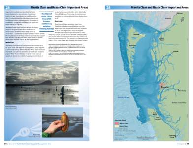 26  Manila Clam and Razor Clam Important Areas Important Areas (IAs) were identiﬁed for Manila clams (based on the concentration of productive