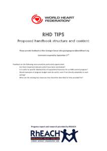 Microsoft Word - RHD TIPS - Structure for consultation V2.docx