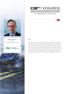 28. September 2016 – IAA Hannover  Matthias Wissmann Vita