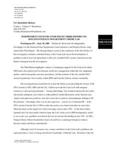 HPD 3rd report press release