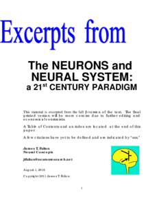 The NEURONS and NEURAL SYSTEM: st  a 21 CENTURY PARADIGM