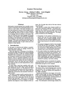 Information retrieval / Data modeling / Computational linguistics / Artificial intelligence applications / Entity-relationship model / Question answering / Database normalization / Natural language processing / Science / Information science