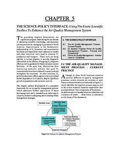 CHAPTER 5 THE SCIENCE-POLICY INTERFACE: Using The Entire Scientific Toolbox To Enhance the Air Quality Management System T