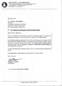 LOCAL WATER  ui., liES ADMINISTRATION P.O.BOX 34, U.P.Post Office, Katipunan Avenue, Balara, Quezon City Tel No.: to 99; Fax No: (