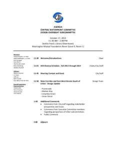 CWC Design Oversight Subcommittee: Agenda October 17, 2013