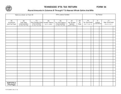 Tennessee IFTA Return Form 56