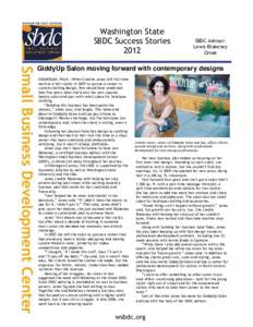 Washington State SBDC Success Stories 2012 SBDC Advisor: Lewis Blakeney