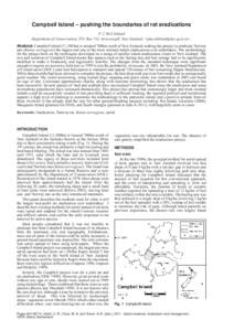 McClelland, P.J. Campbell Island – pushing the boundaries of rat eradications  Island invasives: eradication and management Campbell Island – pushing the boundaries of rat eradications P. J. McClelland