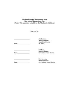 Microsoft Word - Original Recreation Management Plan