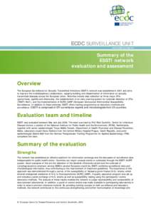 ECDC SURVEILLANCE UNIT www.ecdc.europa.eu Summary of the ESSTI network evaluation and assessment