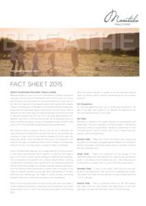 BREATHE Opening MARCH 2015 FACT SHEET 2015 about marataba walking trails lodge