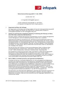 Datenschutzvereinbarung gemäß § 11, Abs. 2 BDSG zwischen dem / der …....…........................... – im Folgenden Auftraggeber genannt – und der Infopark AG, Kitzingstraße 15, 12277 Berlin – im Folgenden 