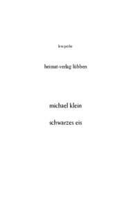 leseprobe  heimat-verlag lübben michael klein schwarzes eis