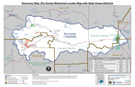 District 59  Discovery Map: Rio Hondo Watershed Locator Map with State House Districts No g al Creek  re