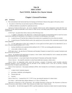 Recovery School District / Minimum Foundation Program / Canadian Charter of Rights and Freedoms / United States / Charter School / Education in Louisiana / Education