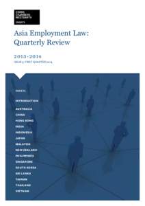 Asia Employment Law: Quarterly Review Issue 5: FIrst QuarterIndex: