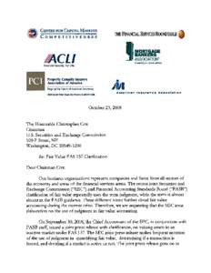 Financial markets / Generally Accepted Accounting Principles / Financial Accounting Standards Board / Mark-to-market accounting / Business ethics / Fair value / Christopher Cox / U.S. Securities and Exchange Commission / FASB 133 / Accountancy / Finance / Business