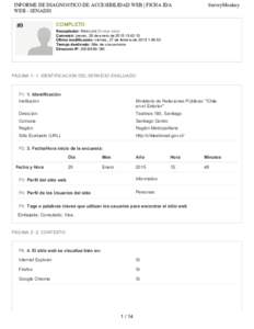 INFORME DE DIAGNOSTICO DE ACCESIBILIDAD WEB | FICHA IDA WEB - SENADIS #9  SurveyMonkey