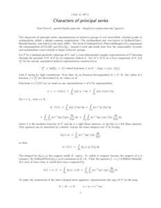 Moduli theory / Fourier analysis / Representation theory of Lie groups / Symbol / Spectral theory of ordinary differential equations / Mathematical analysis / Analytic number theory / Modular form