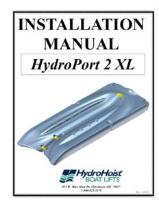 INSTALLATION MANUAL HydroPort 2 XL 915 W. Blue Starr Dr. Claremore, OK[removed]3379